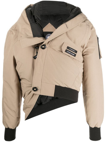 Y/Project off-centre buttoned up down jacket in brown
