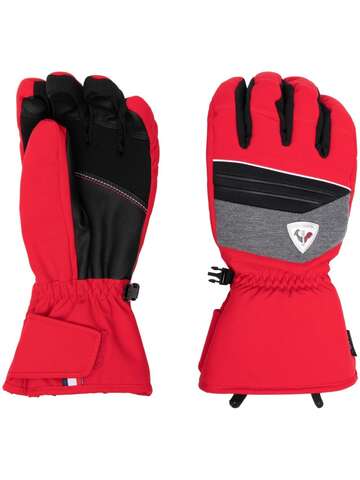 rossignol logo-patch padded gloves - red