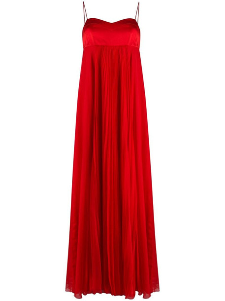 Pinko long empire line dress in red