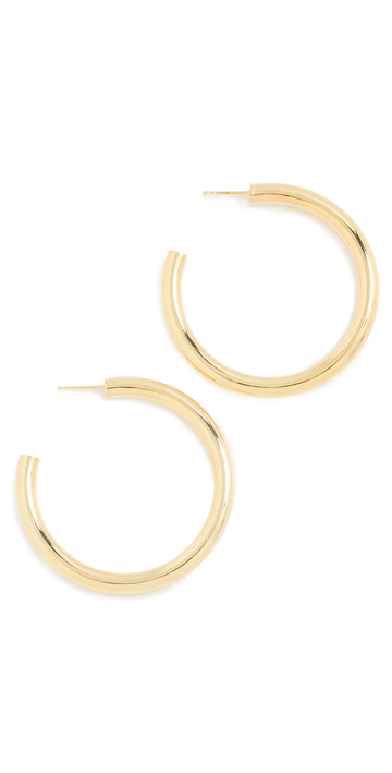 Adina's Jewels Large Hollow Hoop Earrings in gold