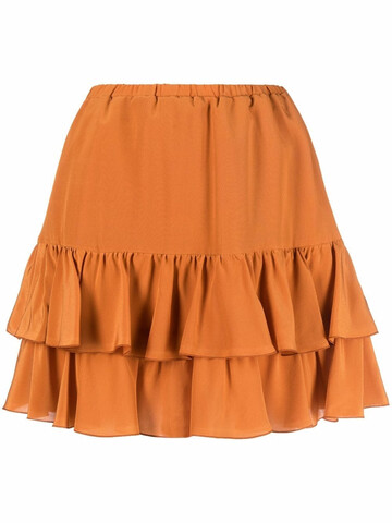 federica tosi tiered silk skirt - orange