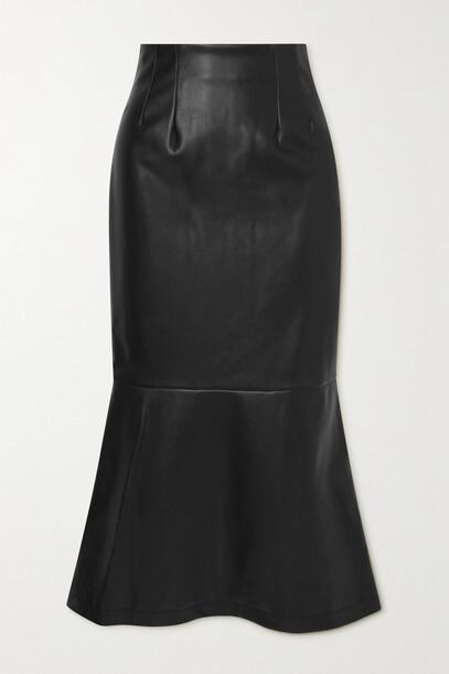 STAUD - Laurel Vegan Leather Maxi Skirt - Black