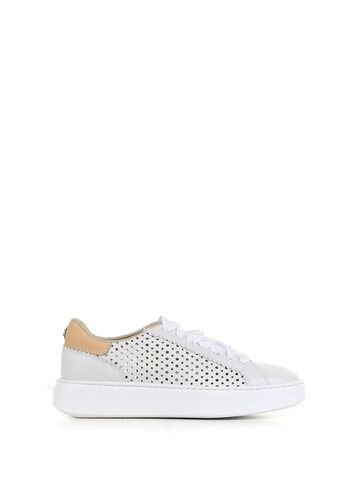 Fratelli Rossetti Sneakers In Perforated Leather in bianco