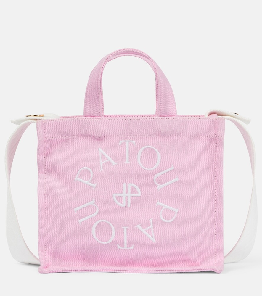 Patou Mini logo canvas tote bag in pink
