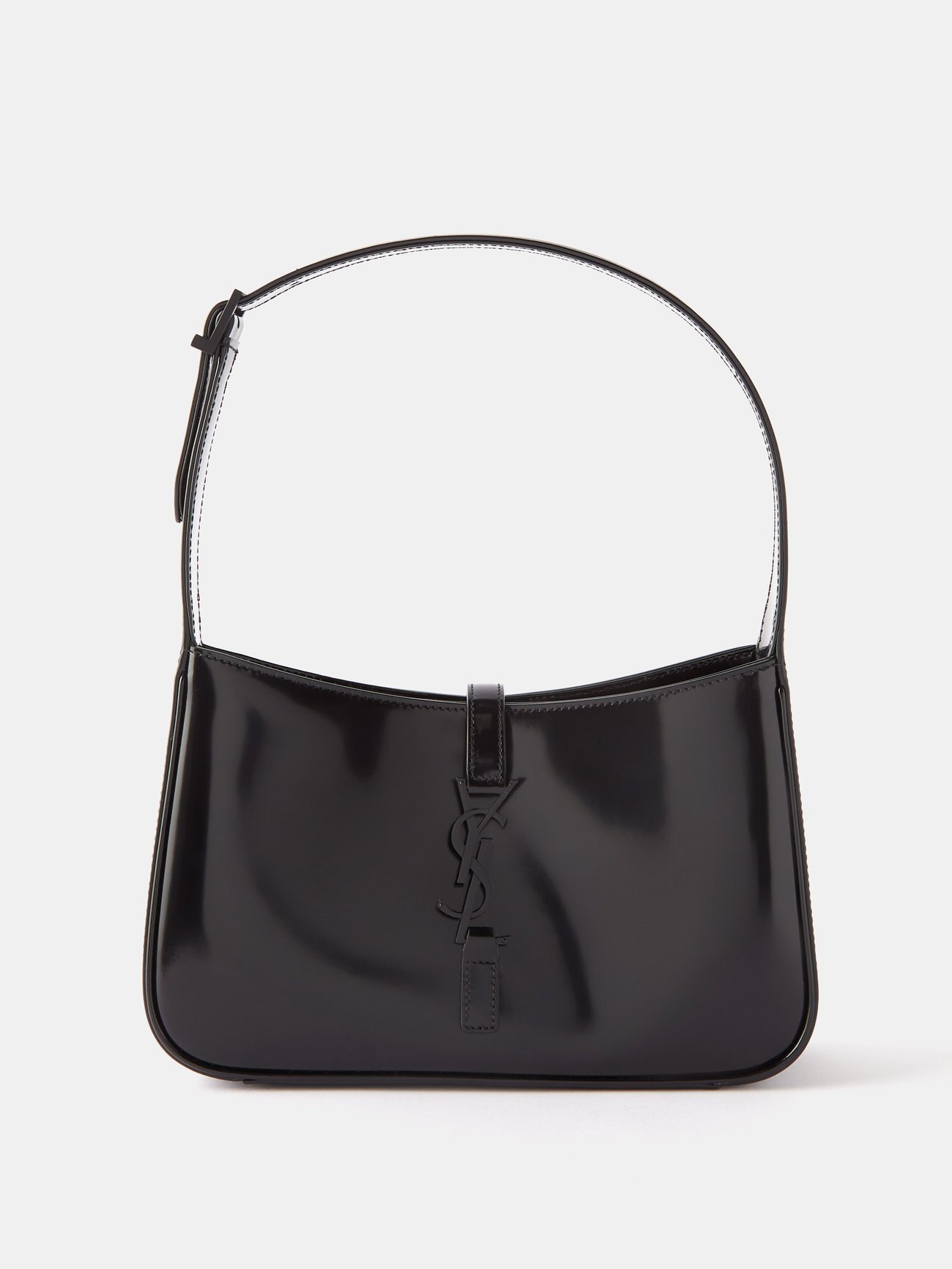 Saint Laurent - Le 5 À 7 Patent-leather Shoulder Bag - Womens - Black