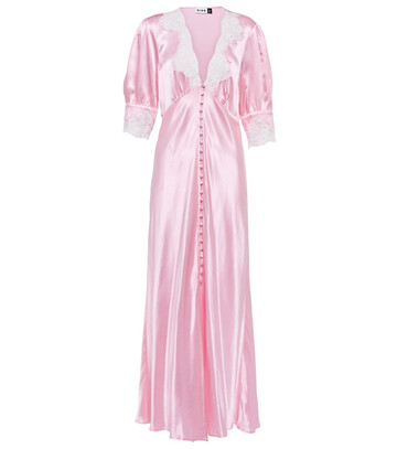 Rixo Simone lace-trimmed midi dress in pink