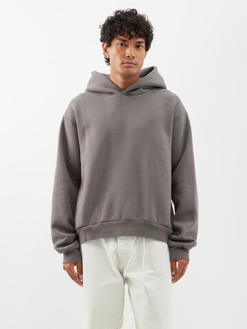 acne studios - franziska cotton-blend hoodie - mens - grey