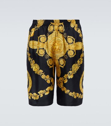 versace printed silk twill shorts