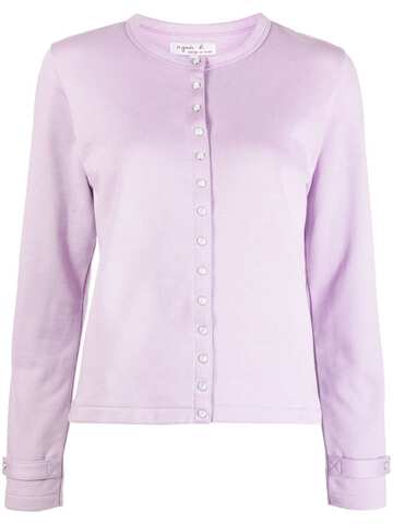 agnès b. agnès b. Rosana cotton fleece button-up cardigan - Purple