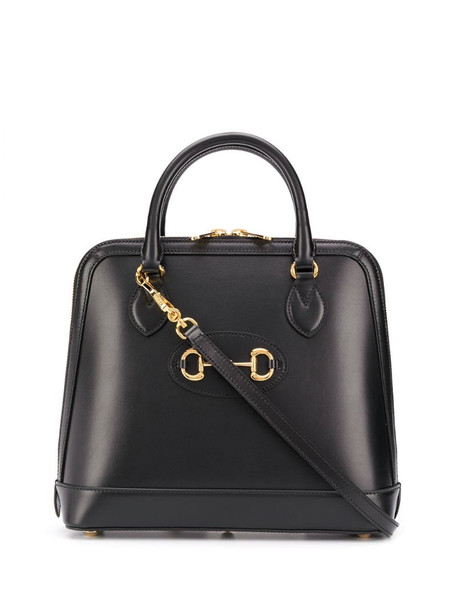 Gucci leather Horsebit tote bag in black