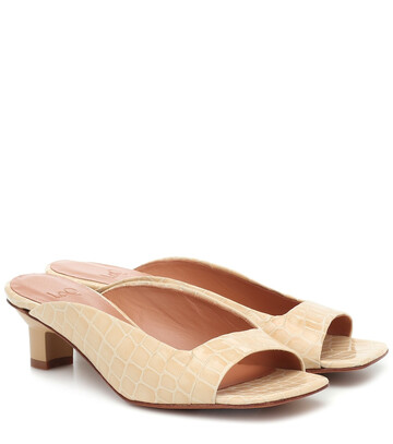 LOQ Parma croc-effect leather sandals in beige