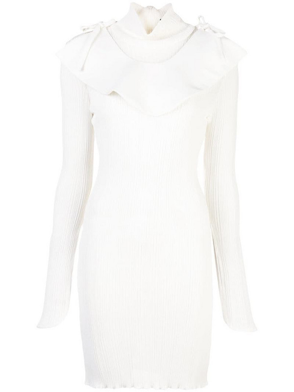 Ellery knitted bib jumper dress in white