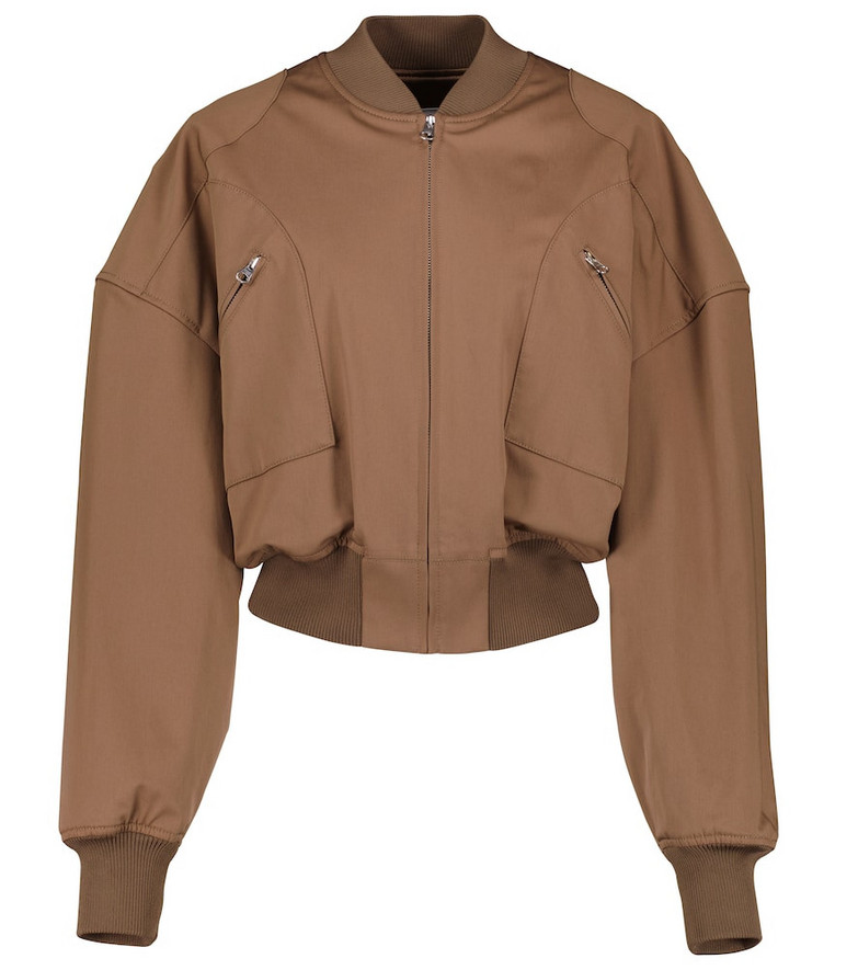 Mm6 Maison Margiela Cotton-blend bomber jacket in brown