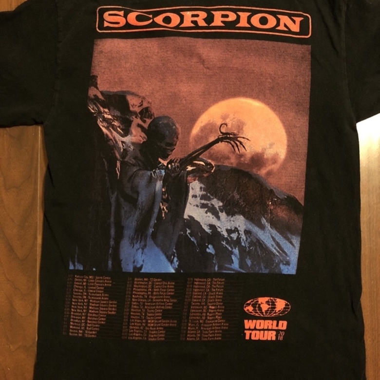 top scorpion drake world tour drake t-shirt music