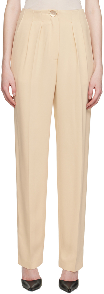 Maiden Name Beige Lila Trousers in ivory