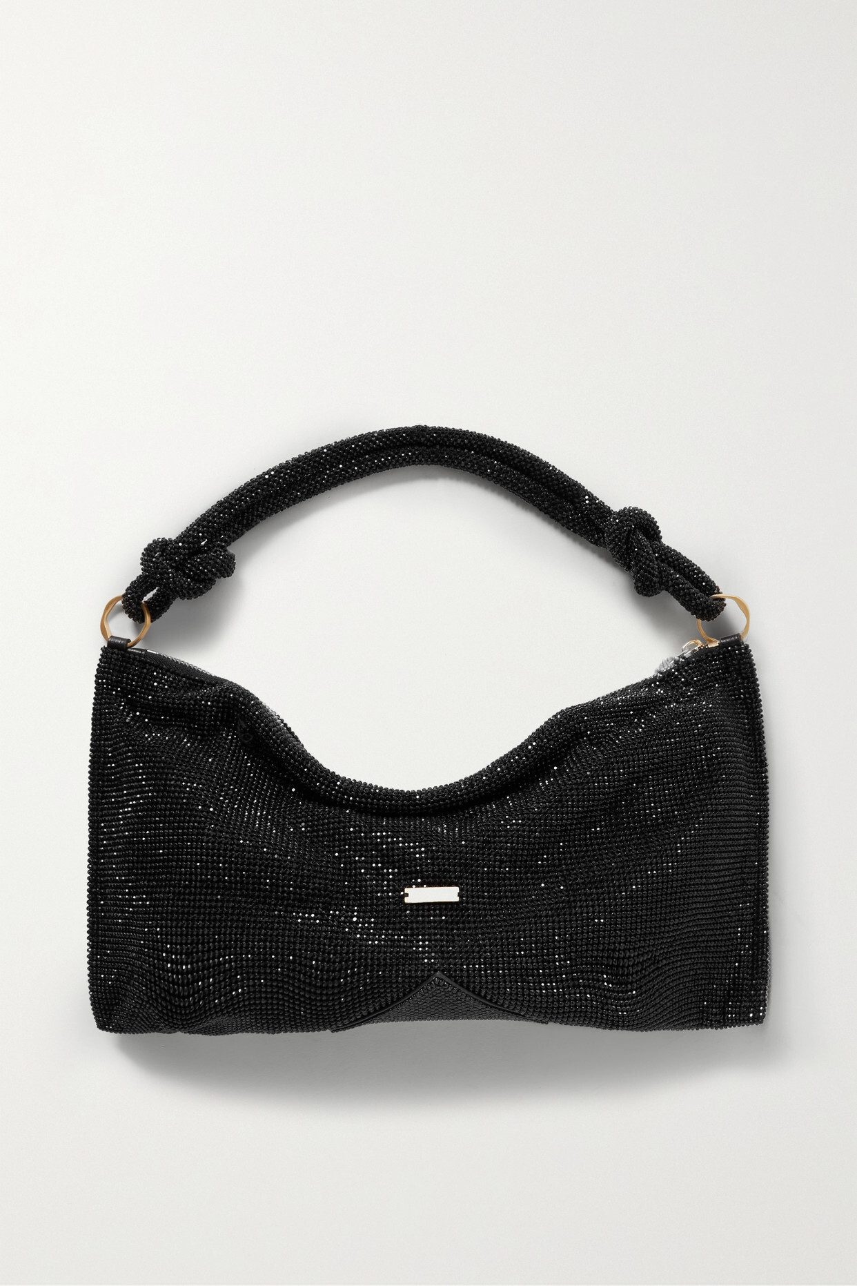 Cult Gaia - Hera Nano Knotted Crystal-embellished Satin Shoulder Bag - Black