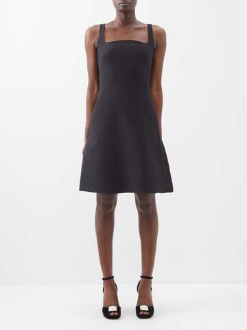 valentino - crepe couture wool-blend dress - womens - black