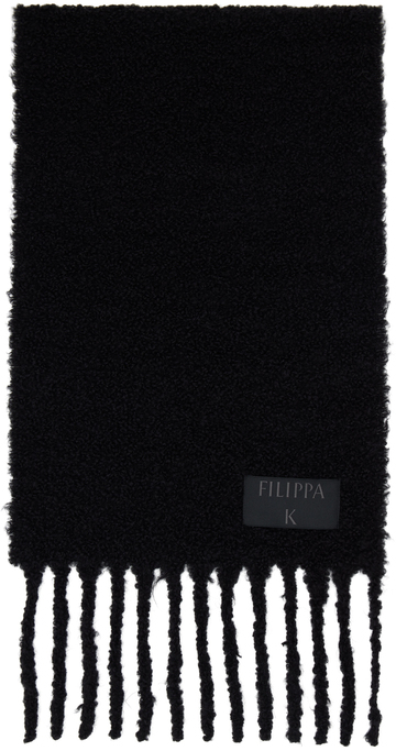 filippa k black bouclé scarf