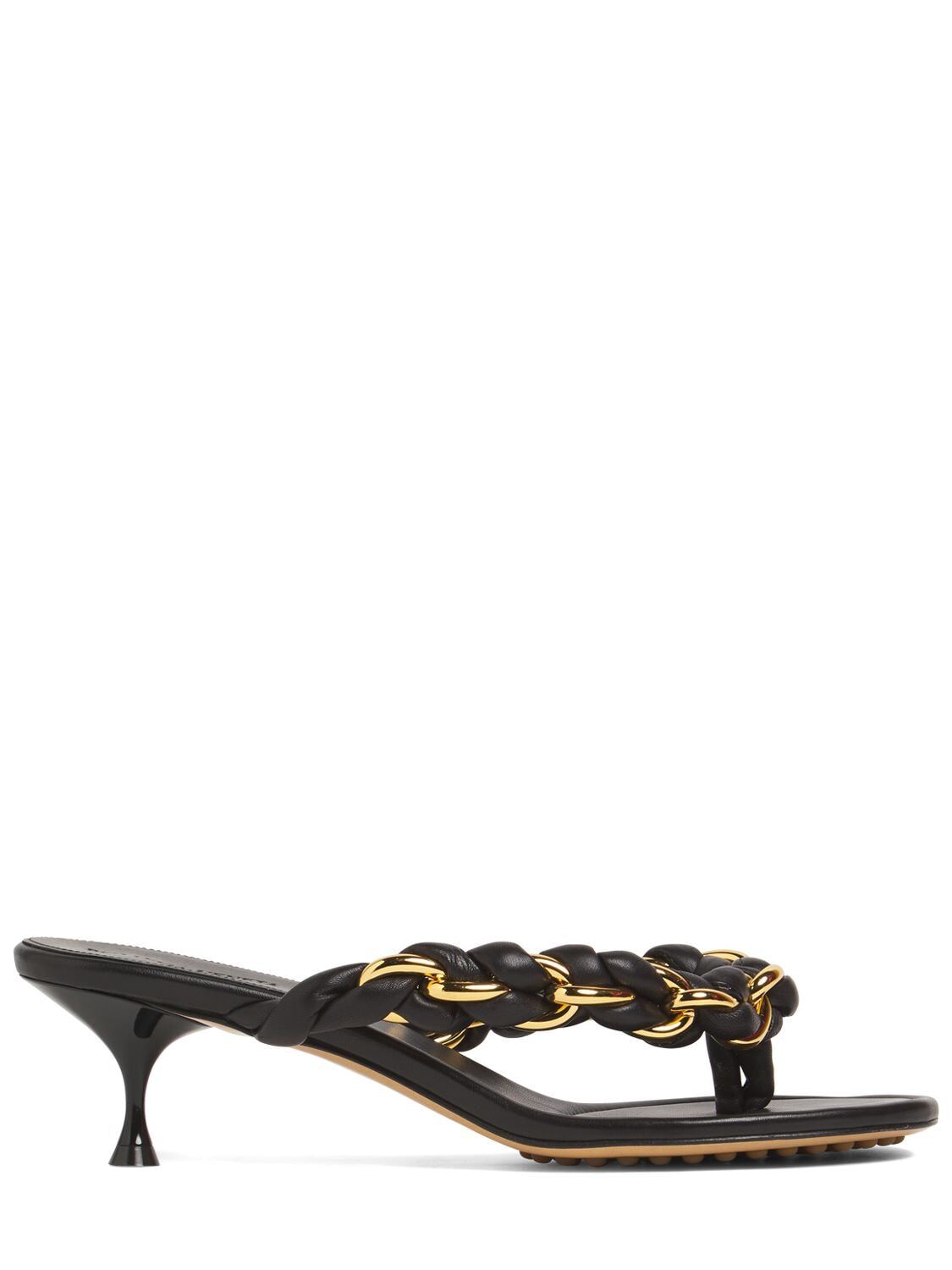BOTTEGA VENETA 55mm Chain Dot Sandals in black
