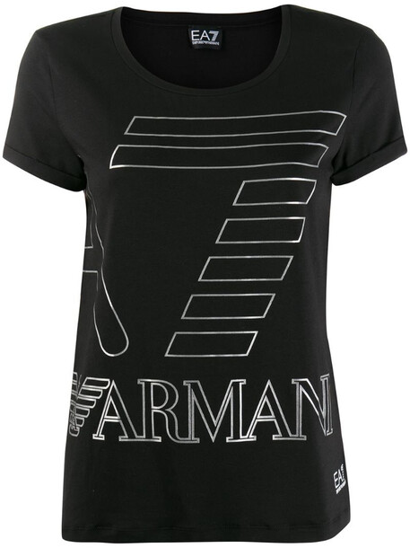 Ea7 Emporio Armani logo print t-shirt in black