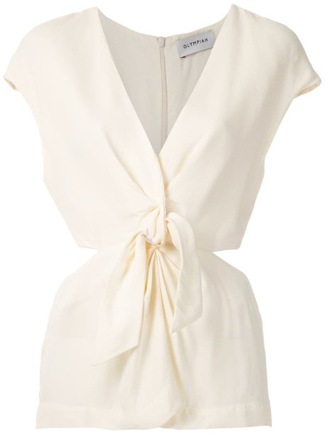 Olympiah Magnolia front knot blouse