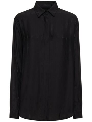 saint laurent silk shirt in black