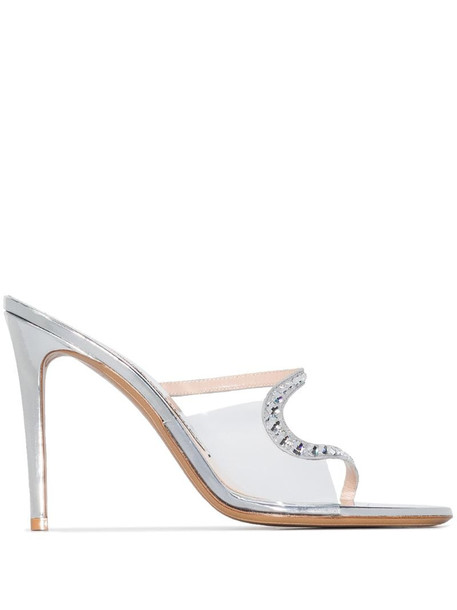 Alexandre Vauthier Ava Ghost 100mm mules in silver