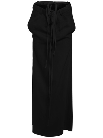 ANN DEMEULEMEESTER Jotte Long Crepe Wrap Skirt in black