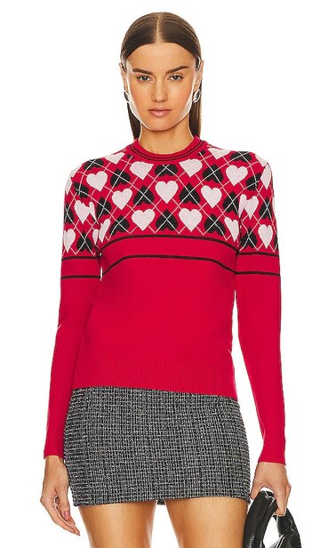 msgm active hearts sweater in red