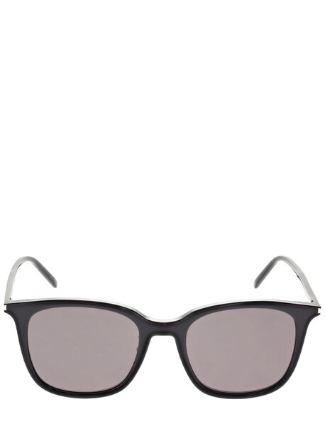 SAINT LAURENT Sl 489/k Thin Round Acetate Sunglasses in black