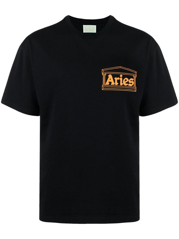 Aries logo-print cotton t-shirt in black