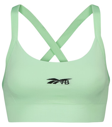 Reebok x Victoria Beckham Crossover-back logo sports bra in green