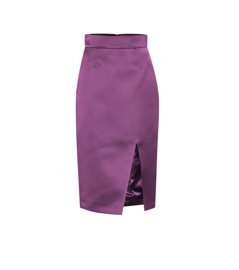 Miu Miu Silk midi skirt in purple