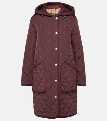burberry quilted coat in red
