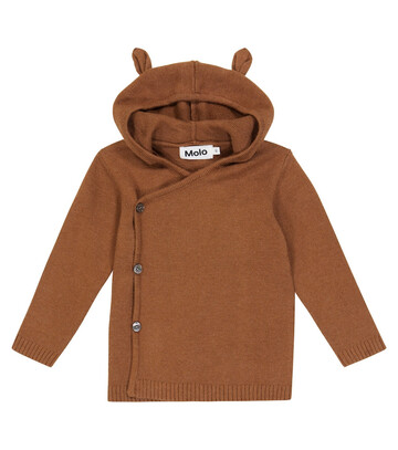 Molo Baby Bobby hooded cardigan in brown