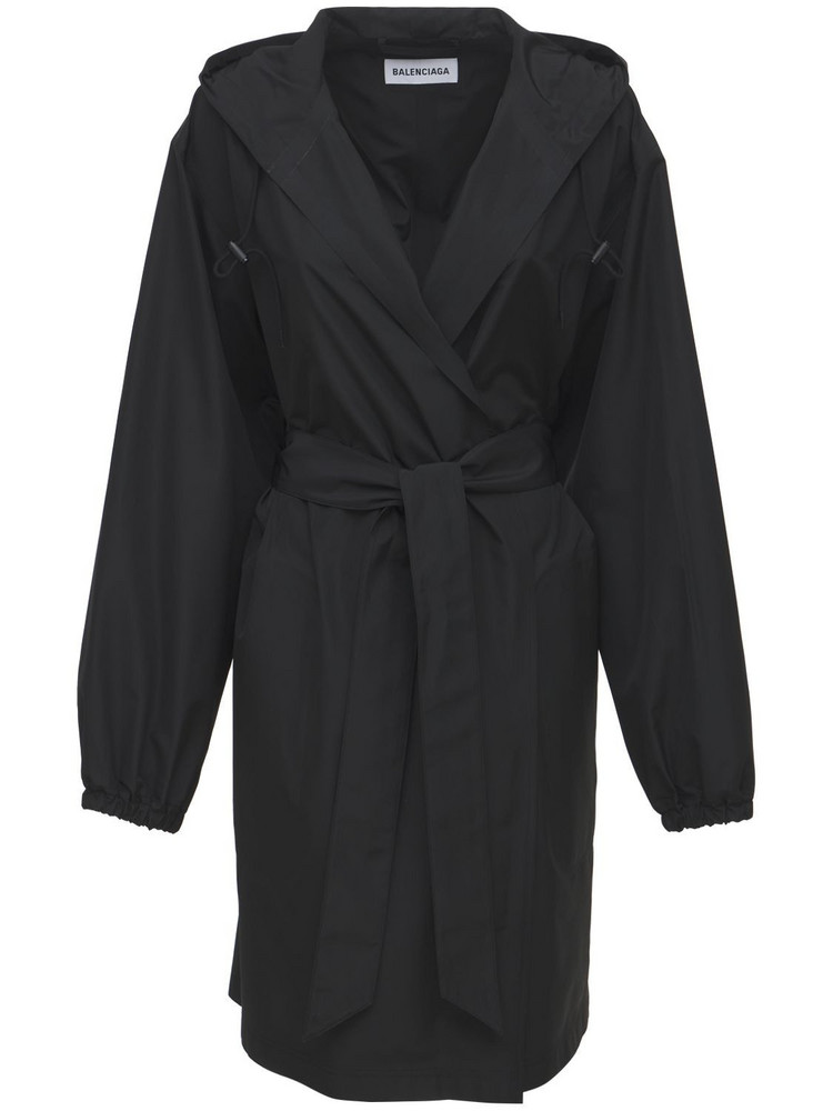 BALENCIAGA Tech & Viscose Rain Coat in black