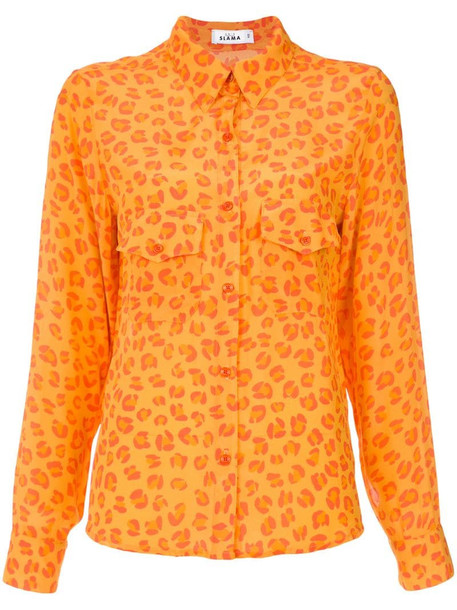 Amir Slama leopard print shirt in yellow