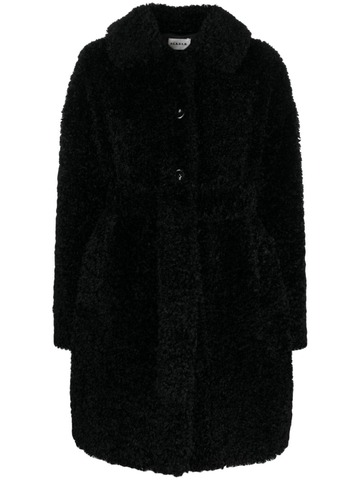 p.a.r.o.s.h. p.a.r.o.s.h. belted fleece single-breasted coat - black