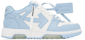 off-white white & blue out of office sneakers