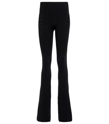 Jean Paul Gaultier Cutout high-rise flared wool pants in black
