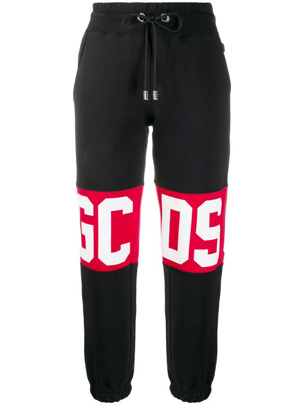 Gcds oversized logo track trousers in black