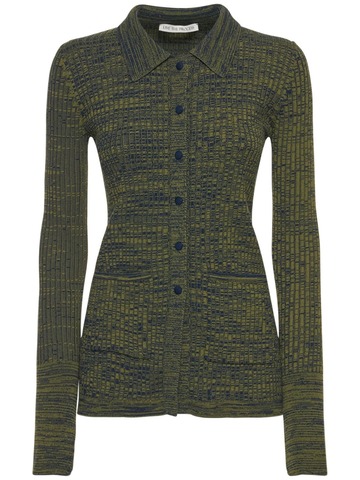 live the process marl cardigan in blue / green