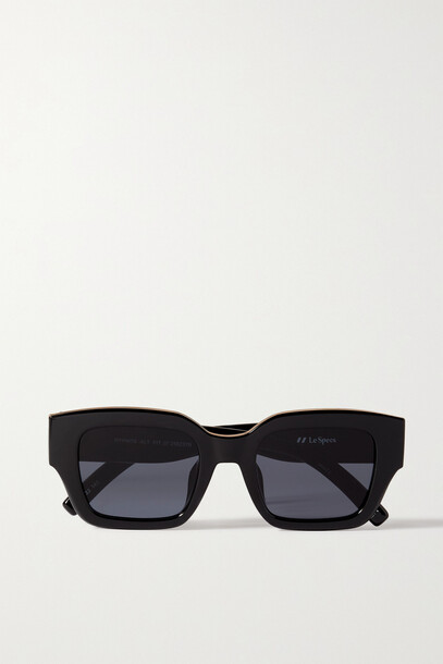 Le Specs - Hypnos Square-frame Acetate And Gold-tone Sunglasses - Black