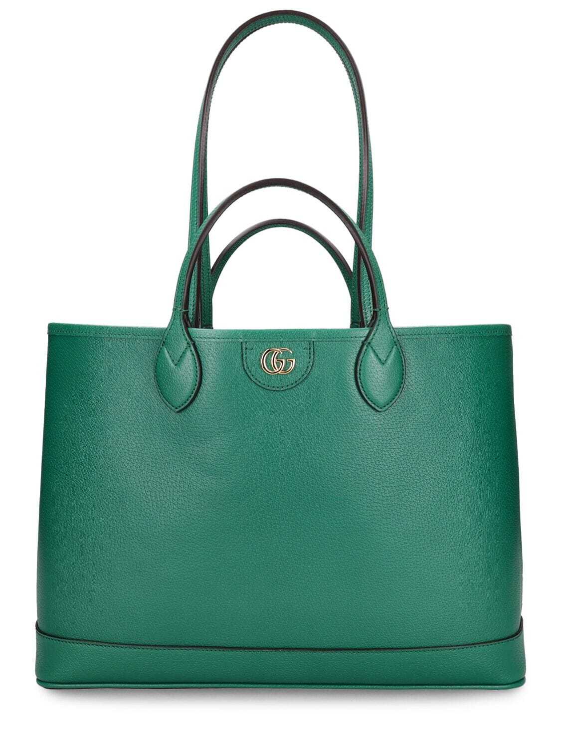 GUCCI Ophidia Leather Tote Bag in emerald