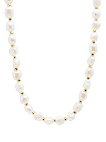 nialaya jewelry baroque pearl choker necklace - white