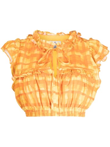we are kindred chloe checked crop top - orange