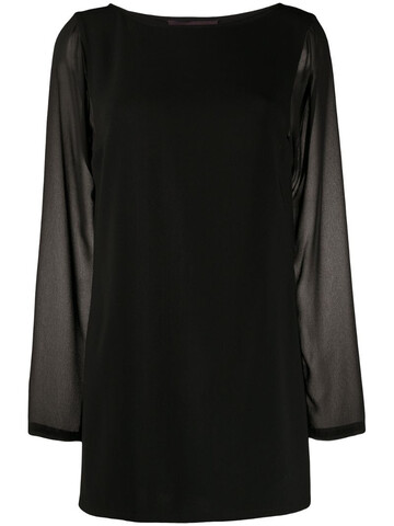 Talbot Runhof sheer blouse in black