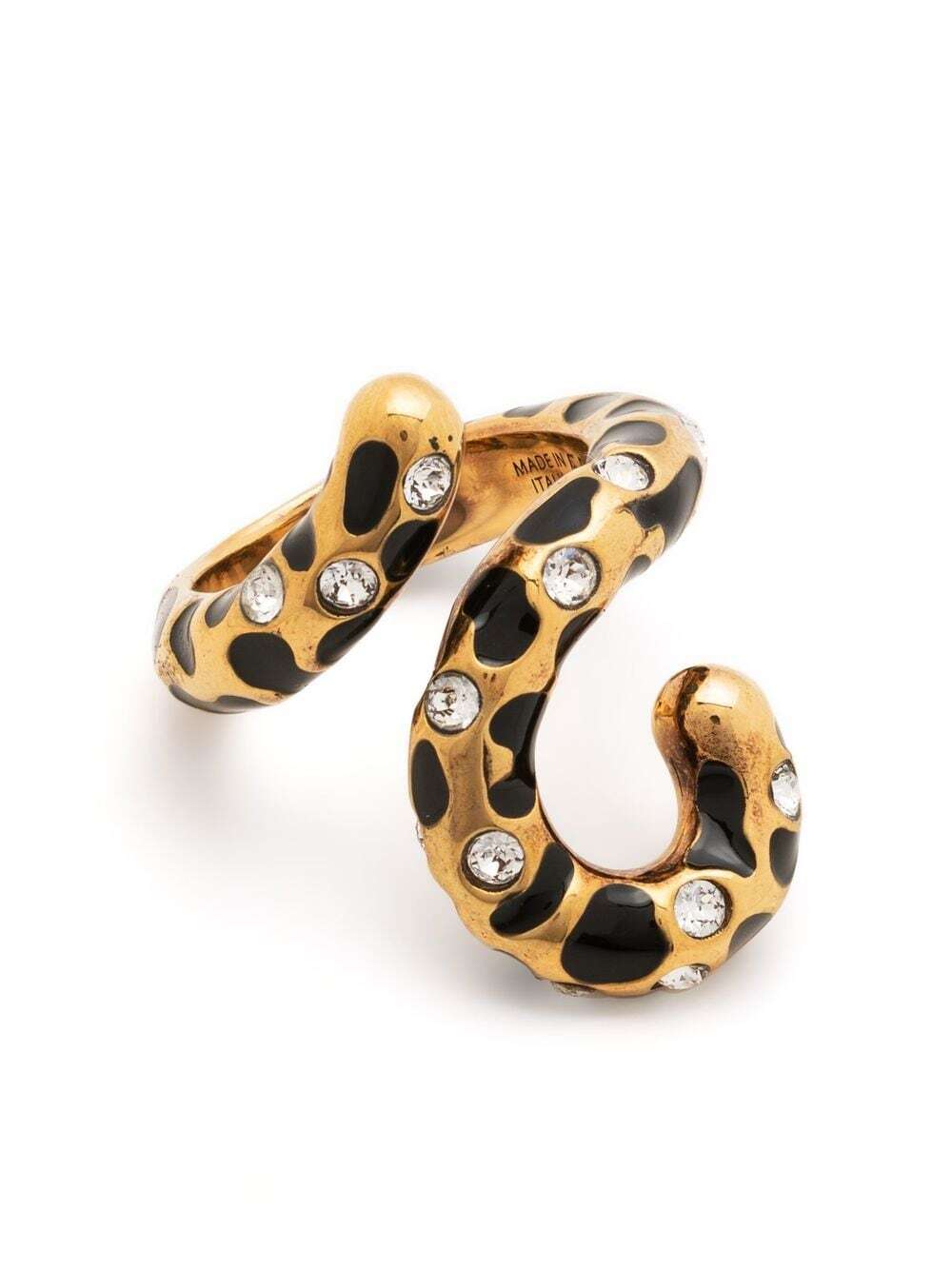 Lanvin crystal-embellished sculpted ring - Gold
