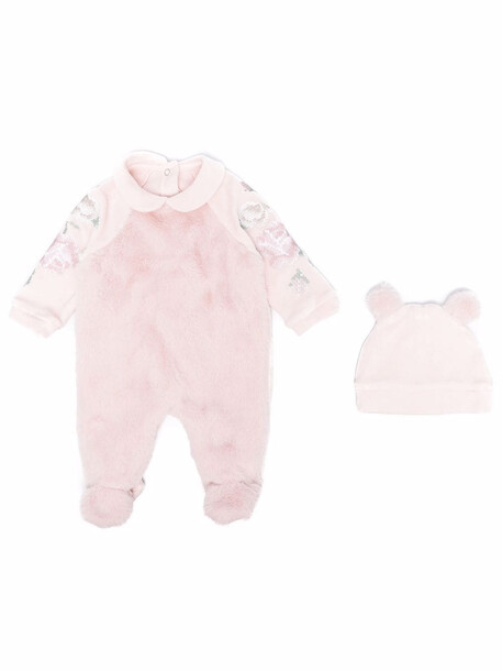 Lapin House fleece baby overall - Pink