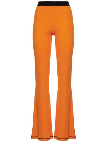 MCQ Ic0 Stretch Cotton Jersey Flare Leggings in orange